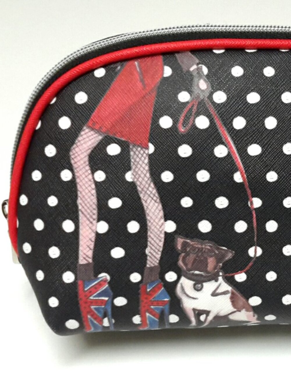 Graphic Leather Cosmetic Bag